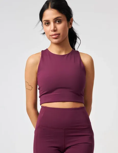 Girlfriend Collective Dylan Non Wired Sports Bra (A-E) Burgundy