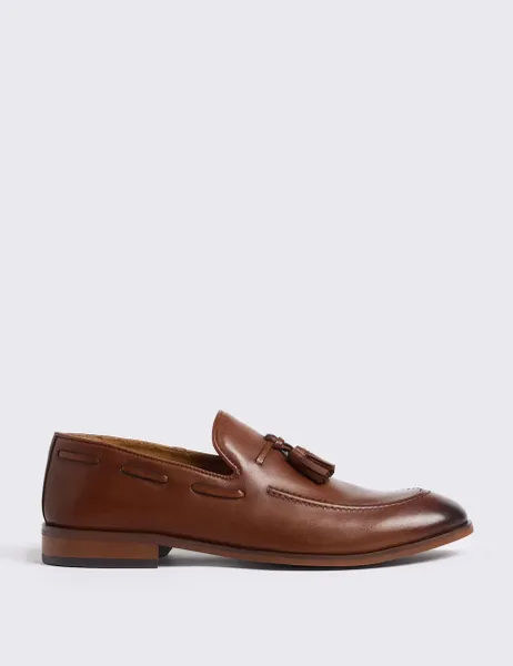 Moss Leather Slip On Loafers Brown