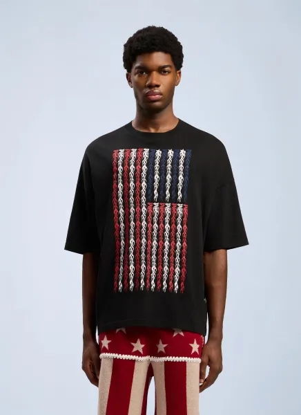 Flames Flag Loose T-Shirt