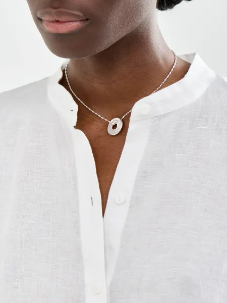 TUTTI Natural Sterling Silver Plated Pendant Necklace