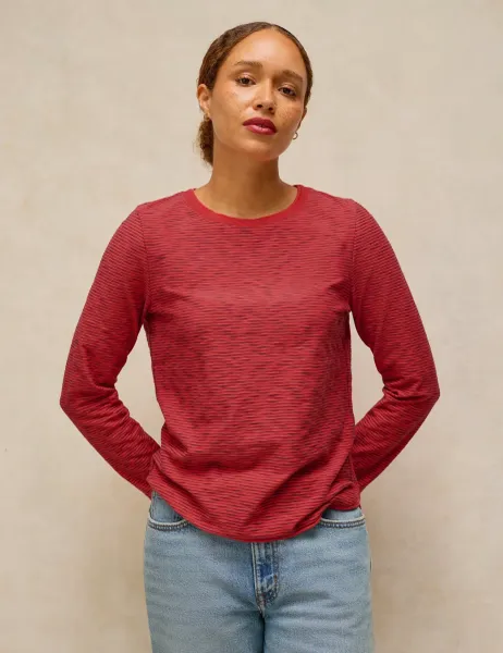 White Stuff Pure Cotton Top Pink Mix