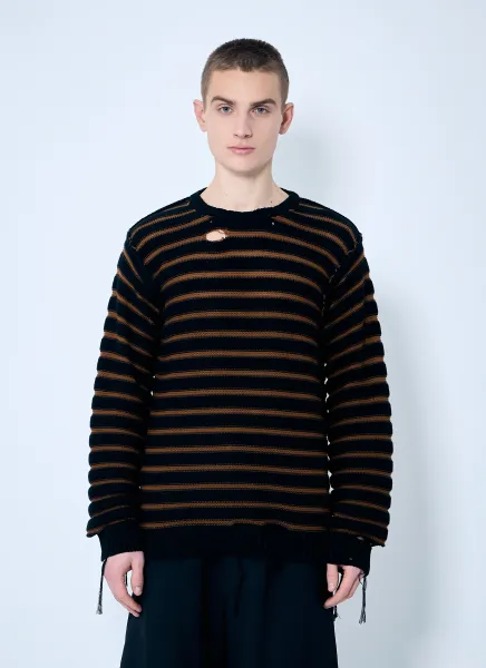 Striped Distressed Sweater