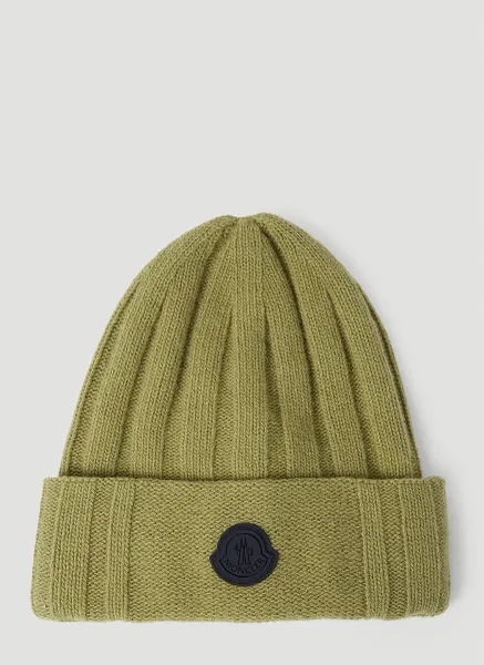 Logo Patch Wool Beanie Hat