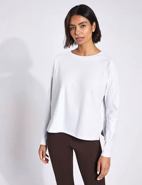 Adidas ReSet Crew Neck Oversized Top Soft White