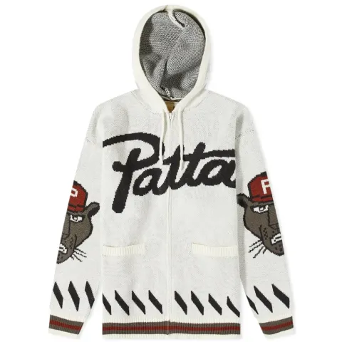 Cartoon Knit Zip Hoodie
