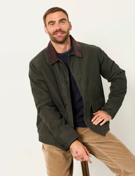 FatFace Canvas Barn Jacket Khaki
