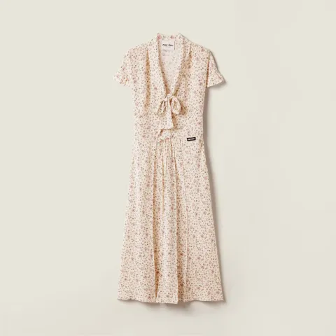 Long crêpe de Chine dress