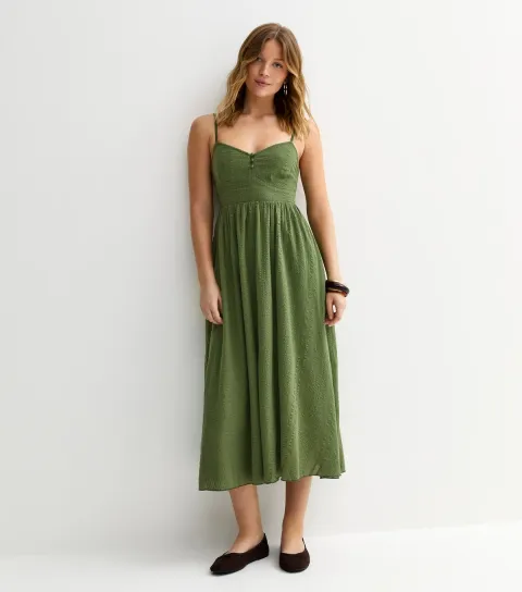 Women's Dark Khaki V Waist Strappy Mini Dress