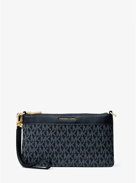 Michael Kors Jet Set Large Signature Logo Convertible Zip Wristlet