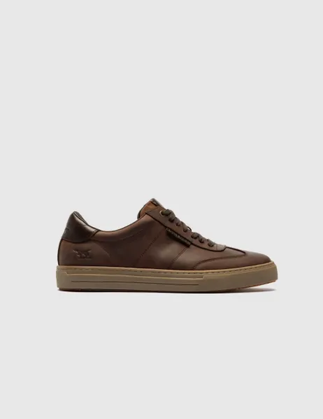 Rodd & Gunn Regular Fit Leather Lace Up Trainers Brown