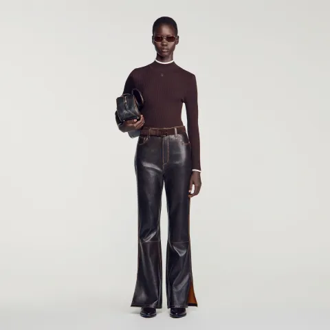 SANDRO Ribbed roll-neck jumper