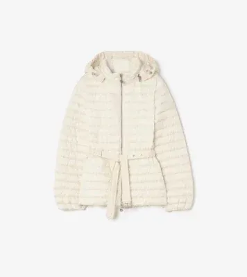 Nylon Amberley Puffer Jacket in Tundra white