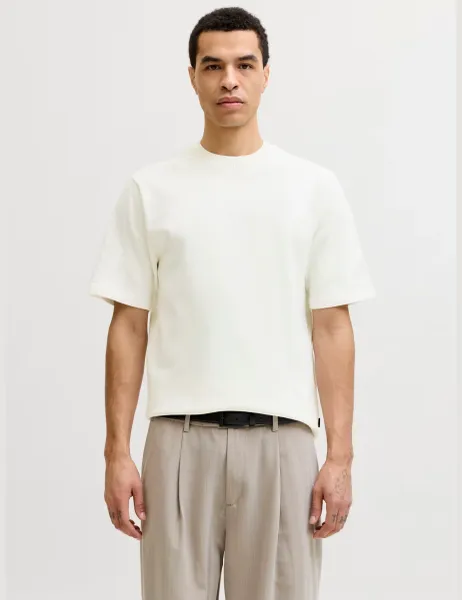 Jack & Jones Pure Cotton Crew Neck Knitted T-Shirt White