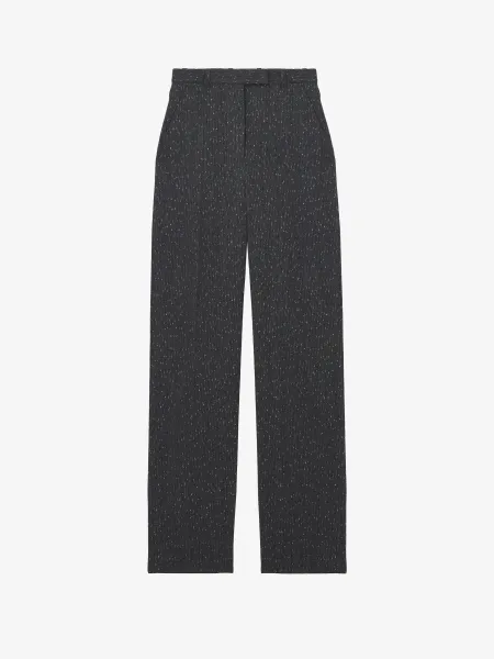 Flecked Pinstripe Tailored Trousers