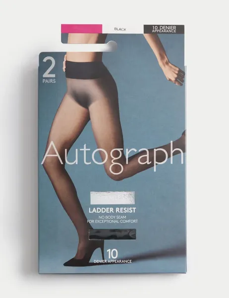 Autograph 2 Pack 10 Denier Ladder Resist Seamless Tights