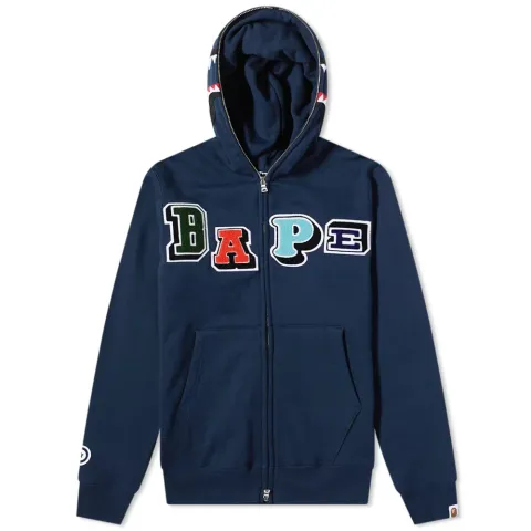 Multi Fonts Shark Full Zip Hoodie