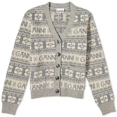 Logo Wool Mix Cardigan