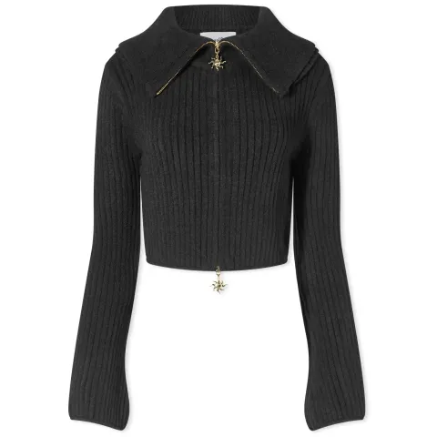 Peggy Double Collar Cropped Cardigan