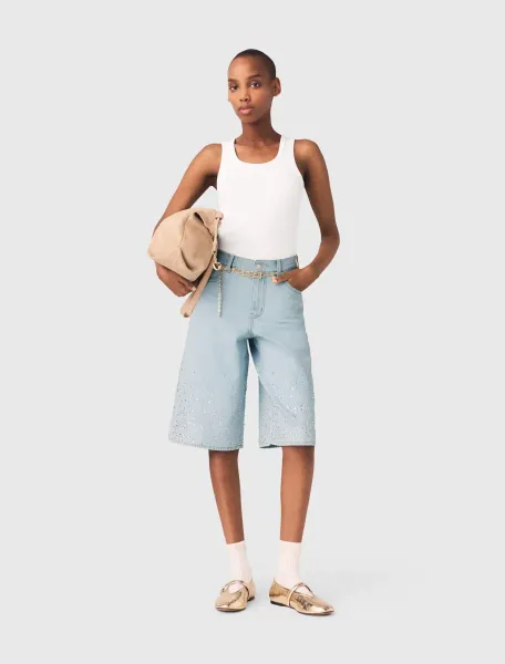 Rhinestone Bermuda shorts