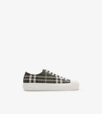 Check Nylon Blend Sneakers in Thicket brown