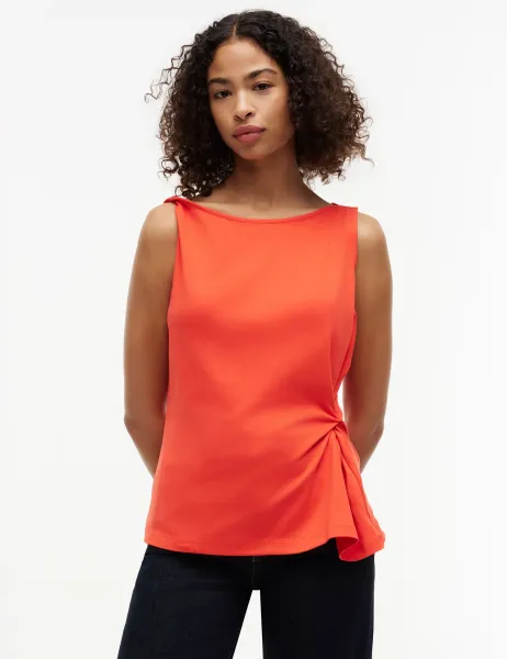 Tommy Hilfiger Pure Cotton Knot Front Top Red