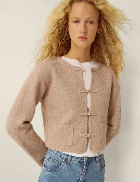 Monsoon Crew Neck Cardigan Natural