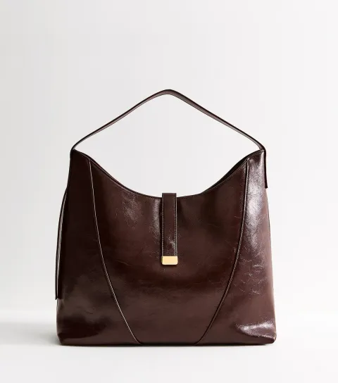 Dark Burgundy Faux Leather Hobo Shoulder bag