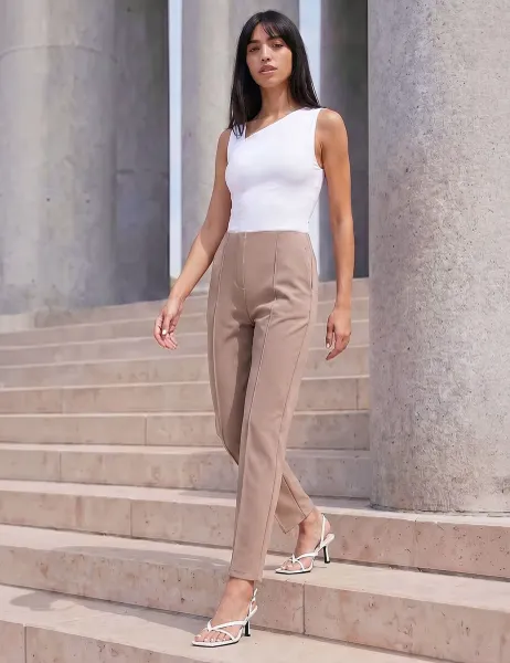 Roman Petite Twill Trousers with Stretch Stone