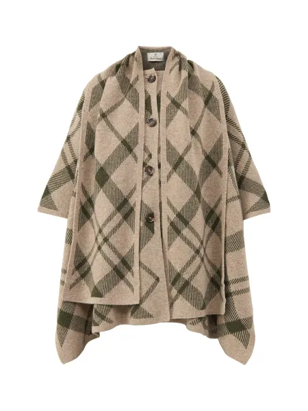 BARBOUR Wool Blend Vienna Knitted Cape - Warm Trench