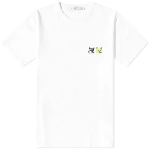 Maison Kitsuné Monochrome Double Fox Head Patch T-Shirt