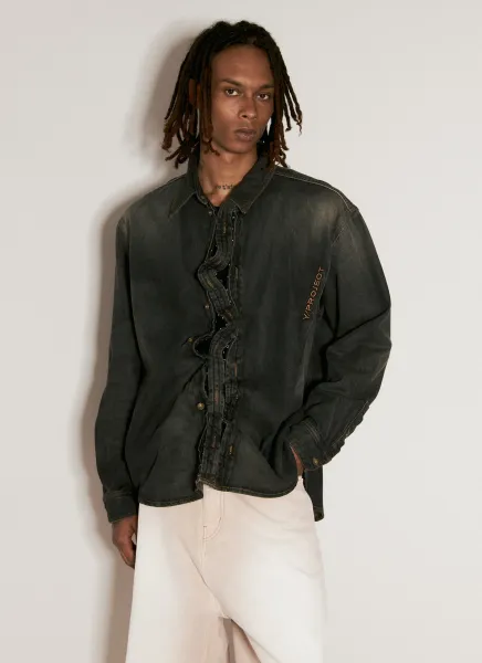 Hook-And-Eye Denim Shirt