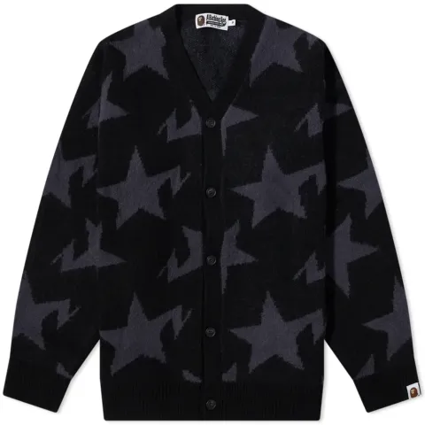 Sta Pattern Relaxed Fit Knit Cardigan
