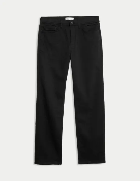 Marks & Spencer Straight Fit Comfort Stretch Jeans Black