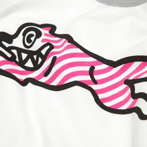 Striped Running Dog Baseball Tee