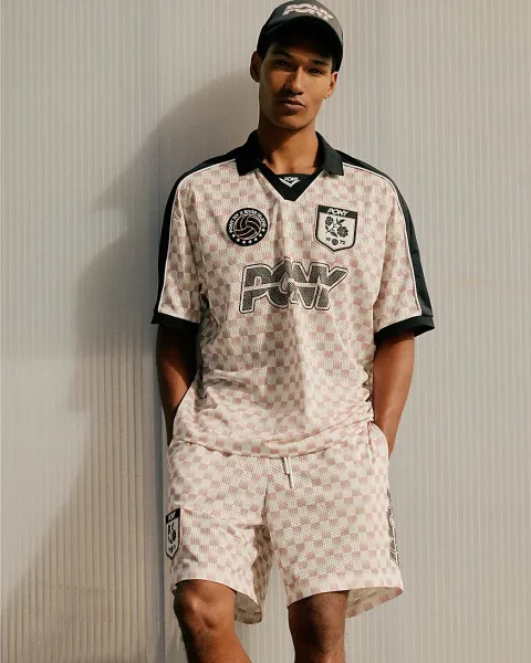 River Island Pony Check Mesh Shorts