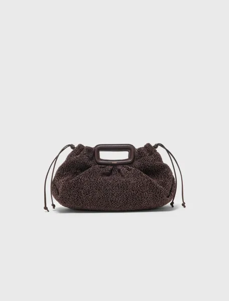 Mipli bouclé effect clutch bag