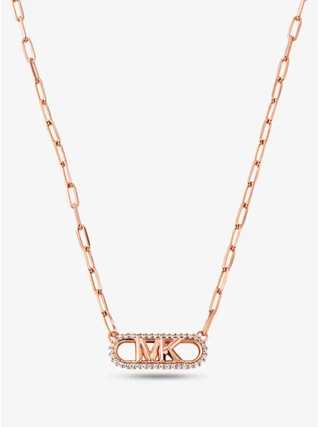 Michael Kors Precious Metal-Plated Sterling Silver Empire Logo Chain Link Necklace