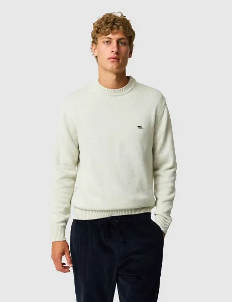 Rodd & Gunn Gunn Pure Cotton Crew Neck Jumper Beige
