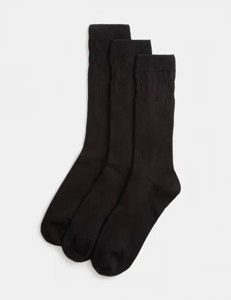 Marks & Spencer 3 Pack Light Thermal Gentle Grip Socks Black