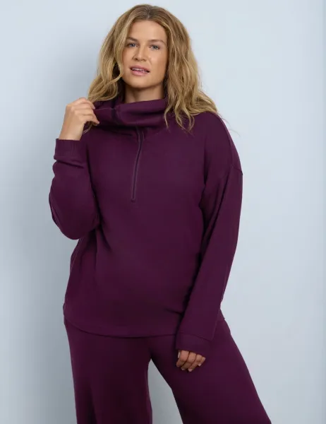 Live Unlimited London Supersoft Half Zip Regular Fit Jumper