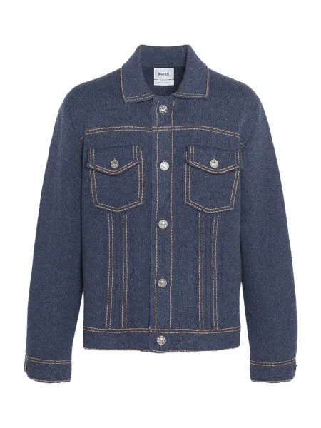 denim cashmere cotton jacket Blue