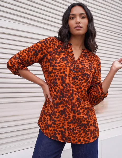 Roman Spot Print Top Copper