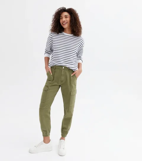 Women's Khaki Cargo Utility Trousers