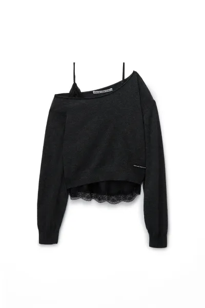 OFF-SHOULDER LAYERED SWEATER