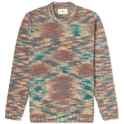 Mixed Yarn Rib Crew Knit