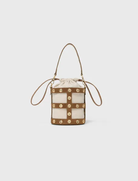 Suede Miss M bucket bag