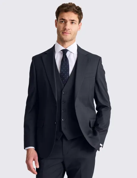 Moss Tailored Fit Stretch Suit Jacket Dark Navy