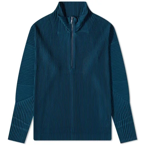 Pleated Quarter Zip Blouson