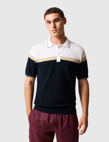 Rodd & Gunn Barret Reef Pure Cotton Knitted Polo Shirt Black Mix