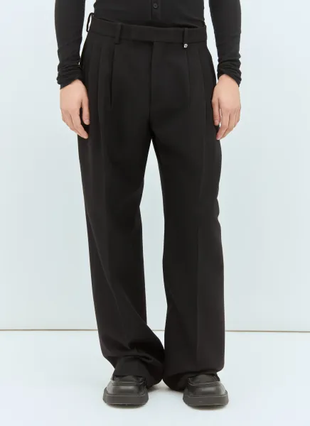 Wide-Leg Wool Pants